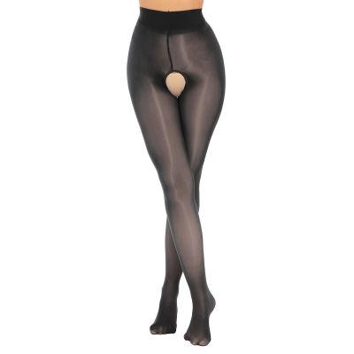 US Women Pantyhose Glossy Sheer Hollow Out High Waist Tights Stockings Hosiery