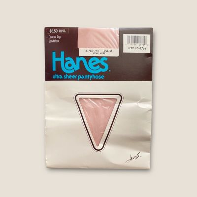 Hanes Ultra Sheer Pantyhose Pink Mist Size B Control Top Sandalfoot 710