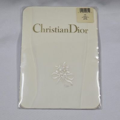 Christian Dior VTG White Wedding Bridal Tights Nylons Stockings Ultra Sheer Sz 4