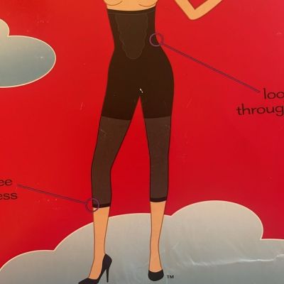 SPANX NWT HIGH FAULTIN FOOTLESS HIGH WAISTED BODY SHAPING PANTYHOSE SZG XLG BLK