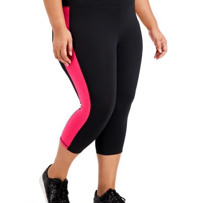 allbrand365 designer Womens Activewear Plus Size Colorblock Capri Legging,1X