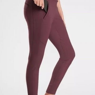 Athleta Headlands Hybrid Trek Tight Leggings Burgundy Size 4