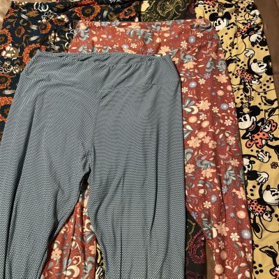 Lot Bundle of 5 LuLaRoe Womans Leggings OS One Size Assorted Multicolor & Design