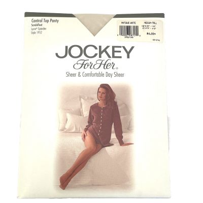 Vintage Jockey for Her Control Top Pantyhose Antique White Medium Tall 1996