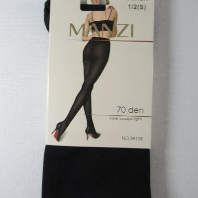 NEW Manzi Super Opaque Tights Women S Black 70 Denier Microfiber