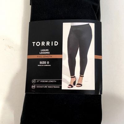 Torrid Full Length Liquid Shiny Ankle Cropped Black Leggings Size 0 (10/12) 0X