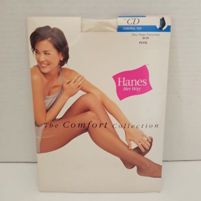 Hanes Her Way Pantyhose Control Top Silky Sheer Pearl CD The Comfort Collection