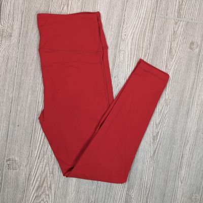 Mono B Essential High Waist Solid Leggings APH2366 Size Large Bright Red