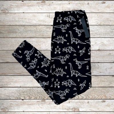 Women’s Leggings Depot Origami Dinosaur Print Plus Size 1X-2X NWT Stretchy Soft