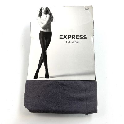 Express Full Length Tights Womens S/M Gray Opaque Grunge Gothic Fall Made In USA