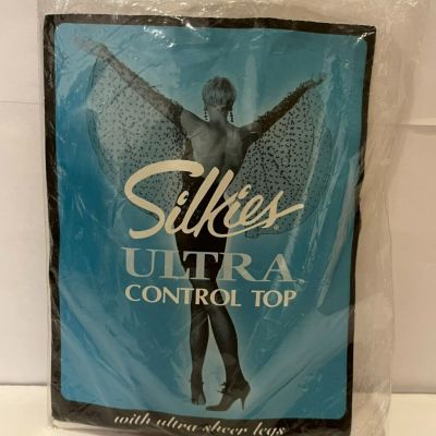 Vintage Silkies Ultra Control Top Pantyhose Size L 42-46 Mocha New In Package