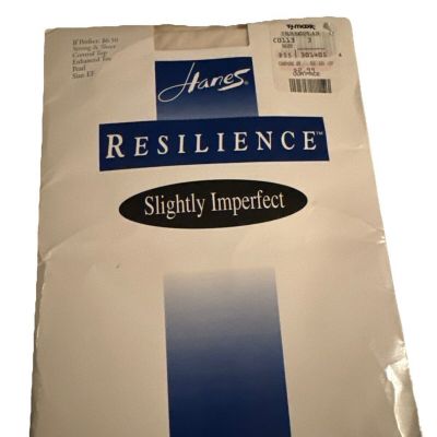 Hanes Resilience Size EF Control Top Pantyhose Pearl Strong & Sheer Slightly Imp