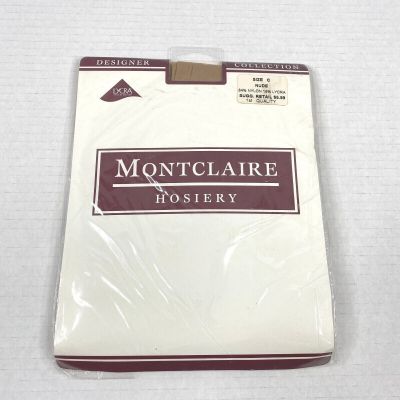 Montclaire Hosiery Pantyhose Womens Size C Nude Designer Collection Nylon Lycra