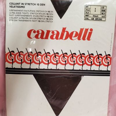 Carabelli Black Italian Pantyhose Size 1 S Nylons Tights ITALY Bruno Brown