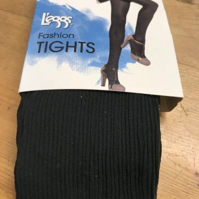 Lot of  2 L'eggs Fashion Tights Size  m Black Control Top