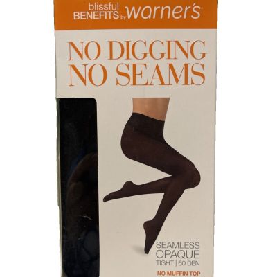 Blissful Benefits by Warner's Women's No Dig, No Seam Tights Black- Size SMALL