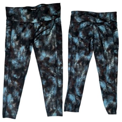 Rag Plus size 2x women Leggings Workout Pant Blue Brown Tie dye with Pockets