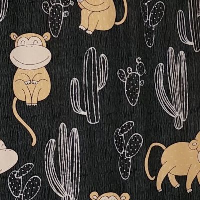 Black Leggings W/ Monkeys & Cactus Leggings Depot Sz (3x-5x) EUC