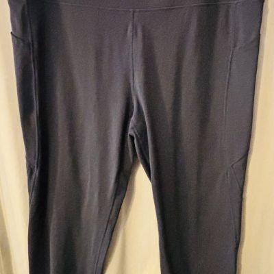 Women's Mono b Plus Dark Gray Leggings Size 3X With Pockets & Wide Waistband