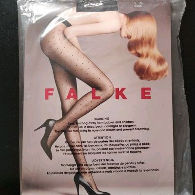 Falke Women's Fashion Tights With Dots Black Size XL