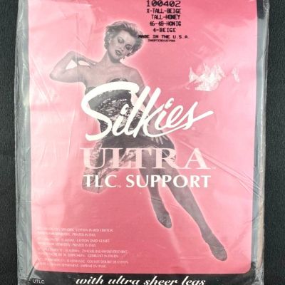 VTG Silkies Ultra TLC Support X-Tall Beige Pantyhose 100402 MADE IN USA