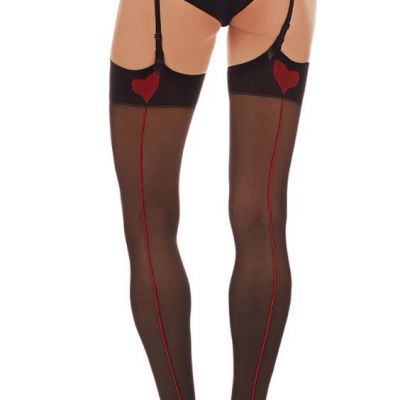 MeMOÍ LoveMoi Sealed With A Heart Sheer Backseam Thigh High Stockings | Lov102 |