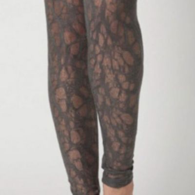 Anthropologie Tights M L ELOISE WOOD GRAIN Lace FOOTLESS Crochet Semi Sheer NWT