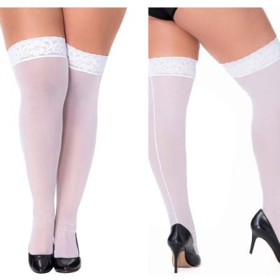 Mapale 1094X Mesh Thigh Highs Color White