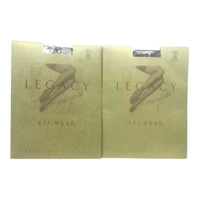 Legacy QVC Opaque Control Top Tights Size D 2 Pair Black New in Package