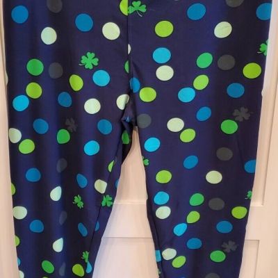 Lularoe TC Leggings St Patrick's Day Shamrocks ?? Polka Dot  * Never Worn *