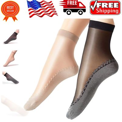 Breathable Women's Sheer Ankle High Hosiery Socks - 6 Pairs, One Size Fits Most