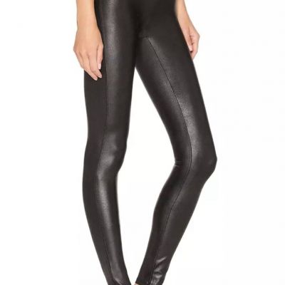 SPANX Women’s Faux Leather Leggings Black Shiny Coated Shaping Pants Sz Small P