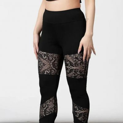 Killstar Nixie Leggings Black Lace Gothic Alternative Punk Sheer KSRA005769