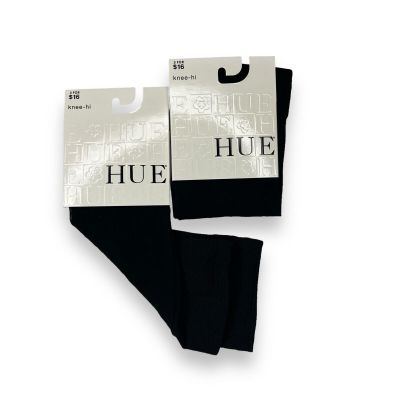 Hue Women’s Knee Hi Black Pindot One Size Fits Most 2 Pair