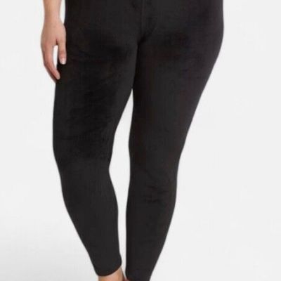 $50 2X Lane Bryant Black Soft Velour Smoothing Leggings Plus Size C/D