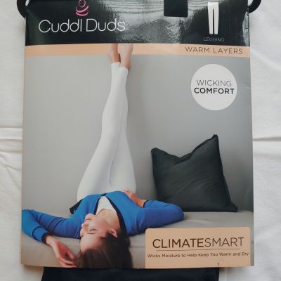 New With Tags Cuddl Duds Womens Black Climatesmart Leggings,  Size Medium  Tall