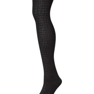 Women's Snakeskin Fleece Lined Opaque Winter Tights