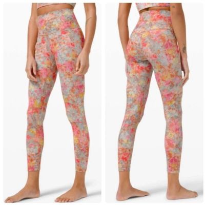 Lululemon High Rise Inflorescence Multi Ankle Yoga Workout Leggings Pants Sz4