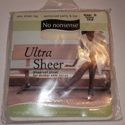 ULTRA SHEER PANTYHOSE SIZE B IVORY TK9 FOR DARKER SKIN TONES