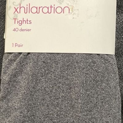 XHILARATION WOMEN'S 40D OPAQUE TIGHTS S/M CHARCOAL HEATHER- NEW W/ TAGS B72