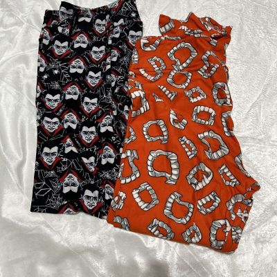 NWOT Lot Of 2 Women Lularoe Vampire Pat. Tc2 (tall & Curvy 2 ) Leggings Sz 20-26