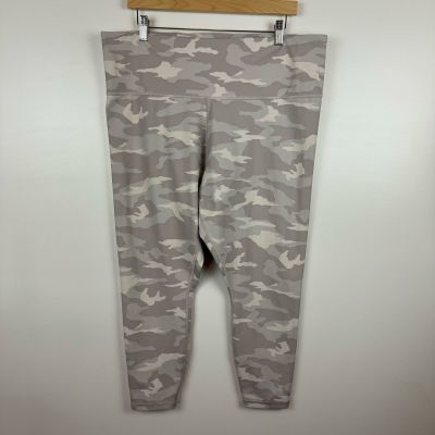 Athleta Womens Elation 7/8 Tight Taupe Camo Leggings Sz 2X | Athleisure Stretch