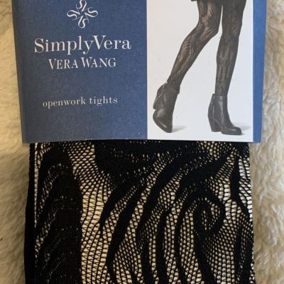 Simply Vera VERA WANG Fashion Openwork Tights Black Size 1/2 - NWT