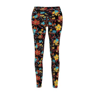 Leggings, Floral Boho Bright Pattern Leggings, Women's Yoga Pants,NEW