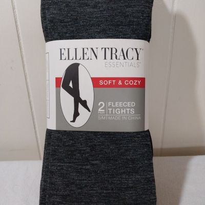 NWT Ellen Tracy Women's Fleeced Tights Size S/M Black Gray