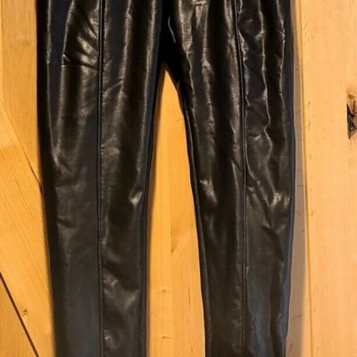 CI Sono Women Size M Faux Vegan Leather Pants Leggings High Waist Elastic Waist