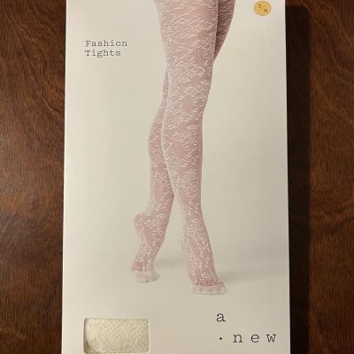 A New Day Womens Cream Cross Stitch Fashion Tights S/M (110 - 150 lbs)