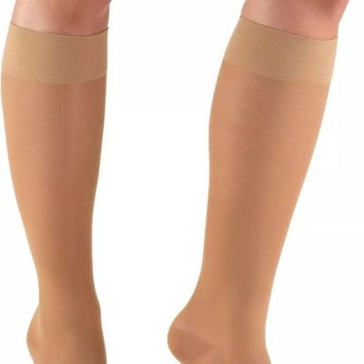 Truform Women's Stockings Knee High Sheer: 15-20 mmHg XL BEIGE (1773BG-XL)...110