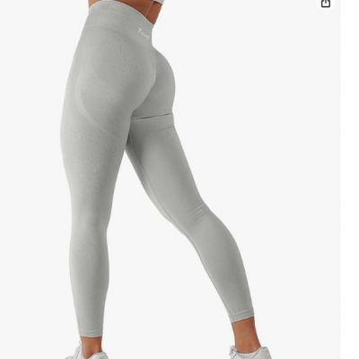 Women’s Legging Pants High Waisted XS Butt Lifting Gray Scrunch Seamless