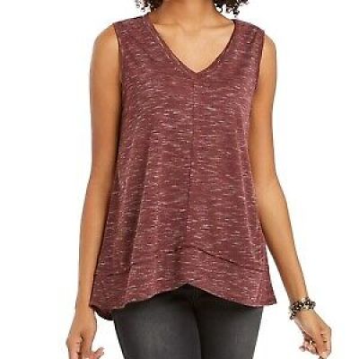 Style & Co V-Neck High-Low Tank Top, M